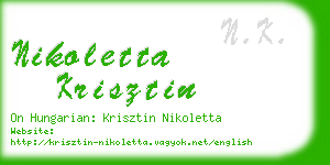 nikoletta krisztin business card